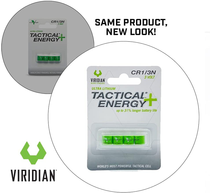 Viridian CR1/3N 3V Lithium Battery Tactical Energy Plus , Pack of 4, New USA,,