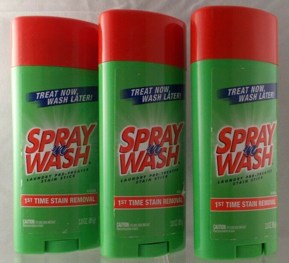 Spray 'N Wash Laundry Pre-Treater Stain Remover Stick Three 3 oz. Sticks