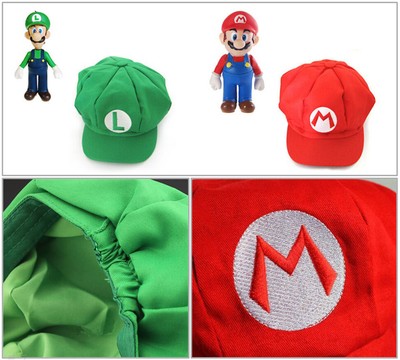 new super mario bros anime hat mario m cap red cosplay green