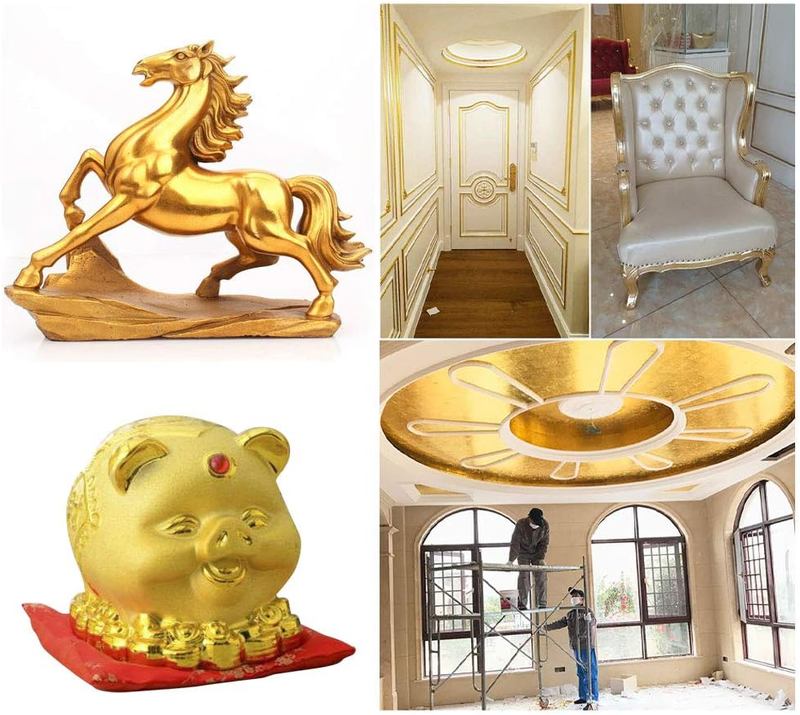 400 Sheets Imitation Gold Leaf Foil Paper for Arts, Gilding Crafting, Decoration