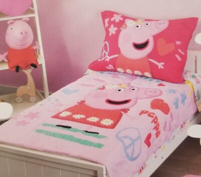 4 pc Fun House Peppa Pig Toddler Bed Set NIP
