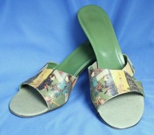 Icon Brand Geisha Motif Green Slide Sandal Size 8 Italy 2 Icon Brand Geisha Motif Green Slide Sandal Size 8 Italy 2