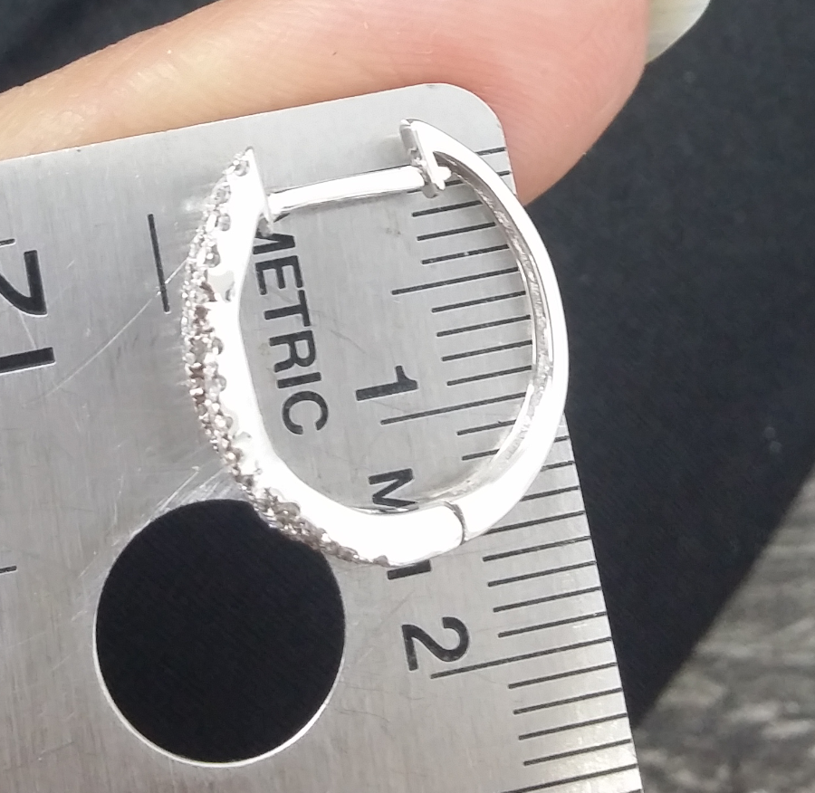 Pre-owned Handmade Deal 0.90 Carat Natural Round Diamonds Hoops Huggies Earrings In 14k Gold 15mm In White