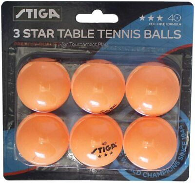 Stiga 3 Star Orange Ping Pong Table Tennis Balls