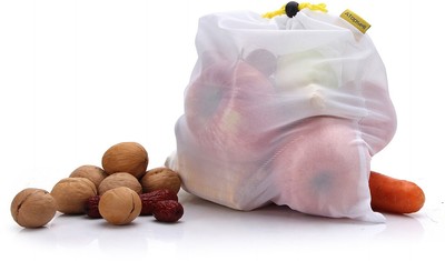 Multi-Purpose Reusable Mesh Produce Bags Lightweight , 12 Set 3 Different Sizes