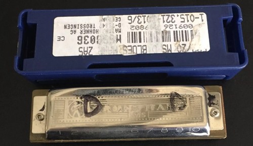 Vintage Hohner Blues Harp Harmonica with Case — Key Of D— Germany