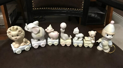 PRECIOUS MOMENTS_1985  Birthday Train 'Bless The Days of Our Youth''...Set/7 MINT