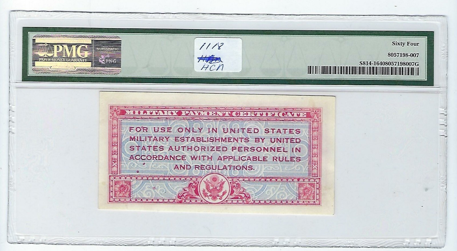 MPC Series 471  50 cents   PMG 64 CHOICE UNC