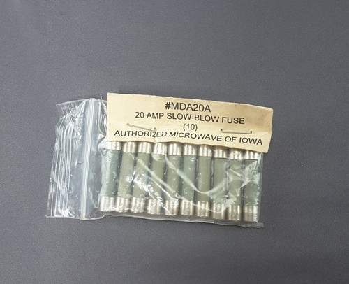 Pack of 10 -20 Amp Microwave Ceramic Slow Blow Fuse 250V Universal Replacement