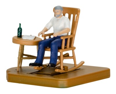HO Scale Accessories - 1560 - H0 Man in rocking chair, moving
