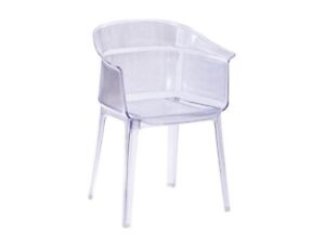 2 x clear designer chairs brand new