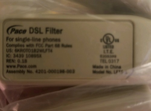(Lot of 5) Pace DSL Filter Single Line Phones Adapter New