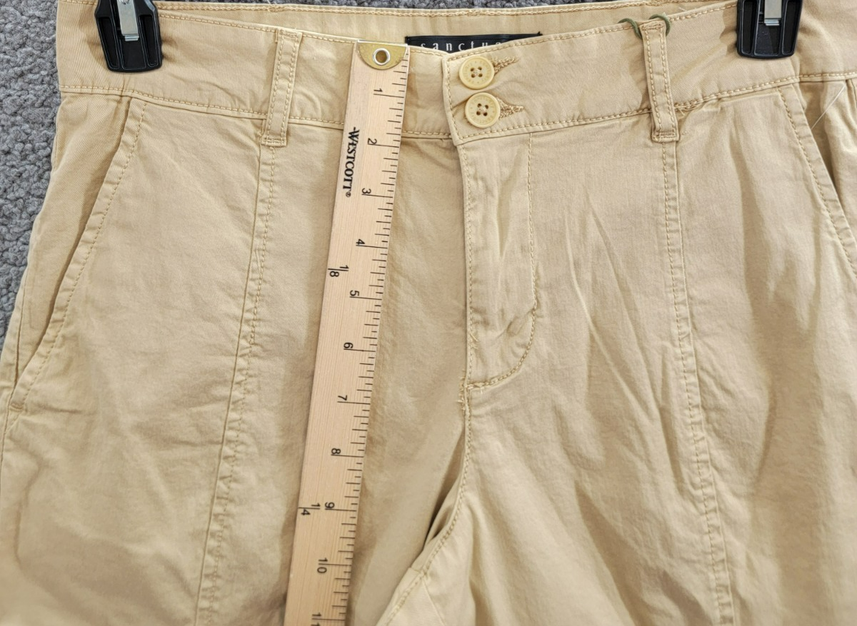 Sanctuary Rebel Cargo Pants Women's 28 True Khaki Tapered Leg Button Zip Closure - Picture 6 of 20