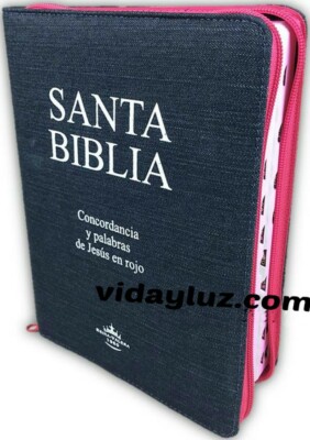 BIBLIA REINA VALERA 1960, LETRA GIGANTE -14 PUNTOS con CIERRE ROSA e INDICE