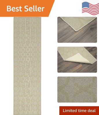 Sparta Area Rug - 2ft x 12ft - Tan - Durable - Machine Made - Made in USA