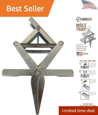 Powerful Professional Grade Step-to-Set Mole Trap - Lifetime Guarantee