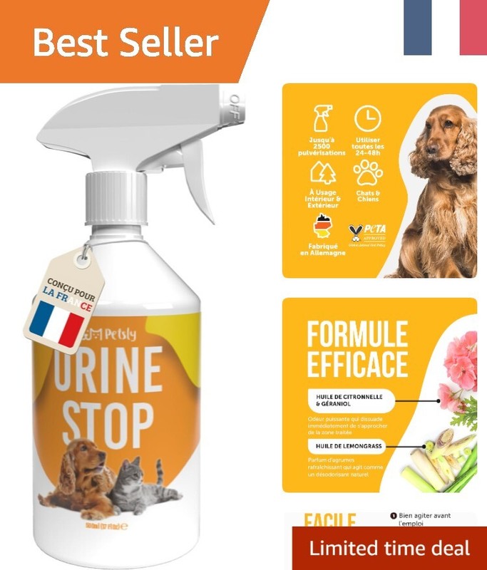 Petsly 500ml Spray ÃDucatif - Stoppe Le Marquage Urinaire IntÃ©Rieur & ExtÃ©Rieur
