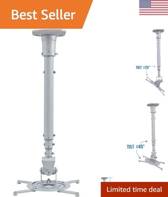 Full Motion Universal Ceiling Projector Mount Bracket with Adjustable Extenda...