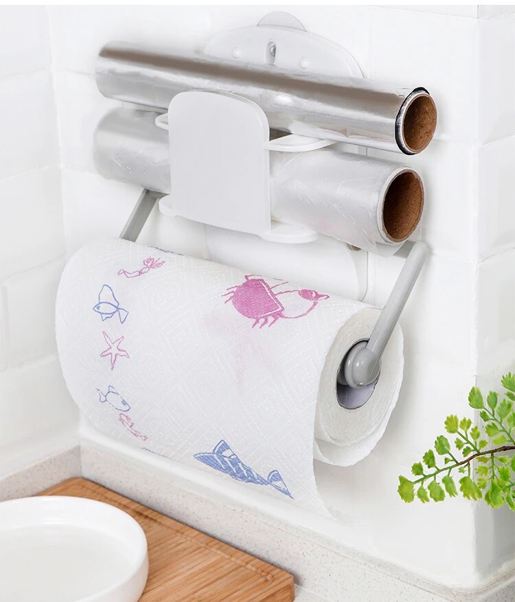 Porta Rotolo A Parete Carta Rotoli Dispenser Cucina A Parete 3in1 Reggicarta bal