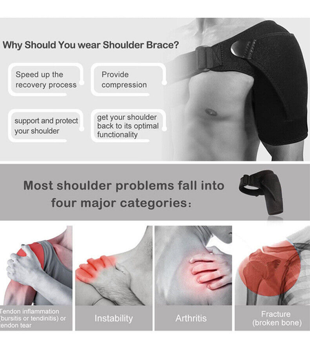 Shoulder Brace Rotator Cuff Support Relief Pain Adjustable Left & Right Belt US