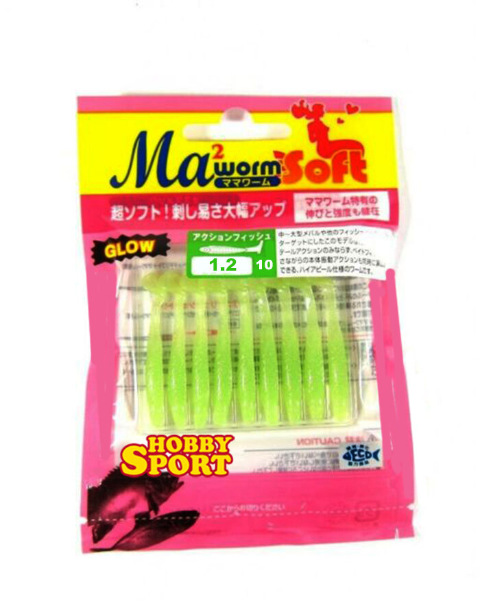 YAMASHITA MARIA MA 2 WORM ACTION FISH 1,2" COL S/YCRG GLOW CONF 10 PZ
