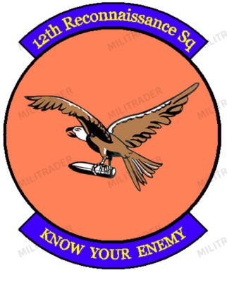 USAF 12th Reconnaissance Squadron Self-adhesive Vinyl Decal
