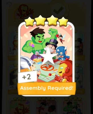 Assembly Required Monopoly Go Stickers 4 Stars