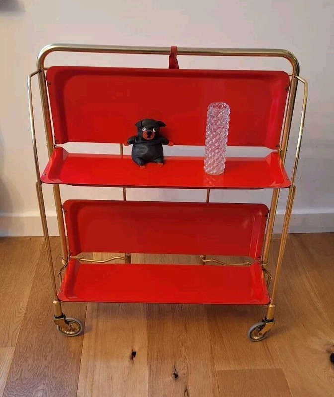 Vintage Bremshey Dinett Servierwagen Teewagen Beistelltisch Rollen 50s 60s 70s