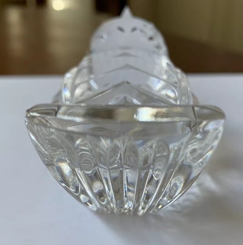 Vintage Signed WATERFORD Crystal Seated Sparrow Bird Figurine Paperweight MINTY