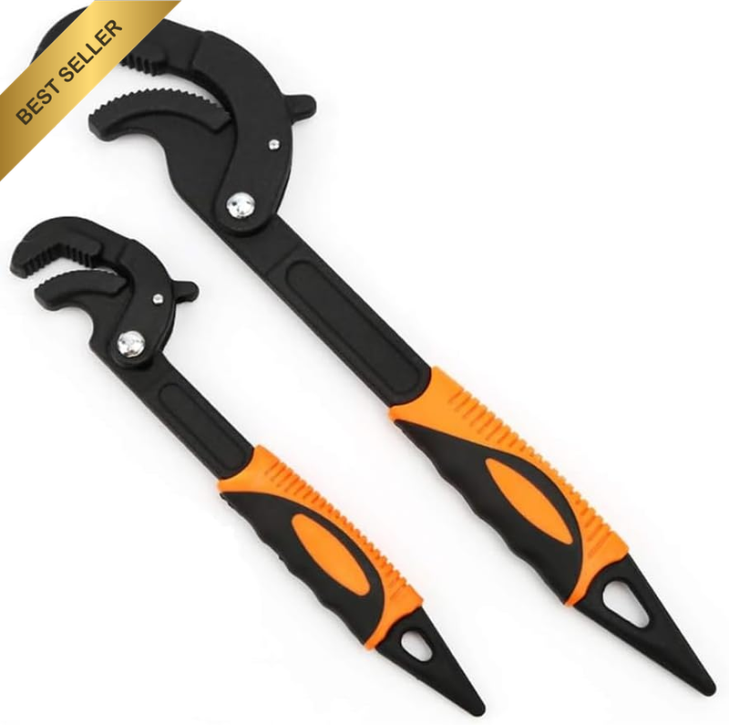 2-Piece Multi-Functional Pipe Wrench Set, Household and Industrial Grade Quick-O