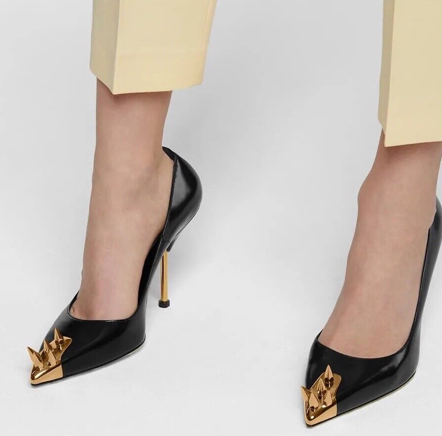 Pre-owned Alexander Mcqueen $950  Punk Spike Heels Shoes In Black