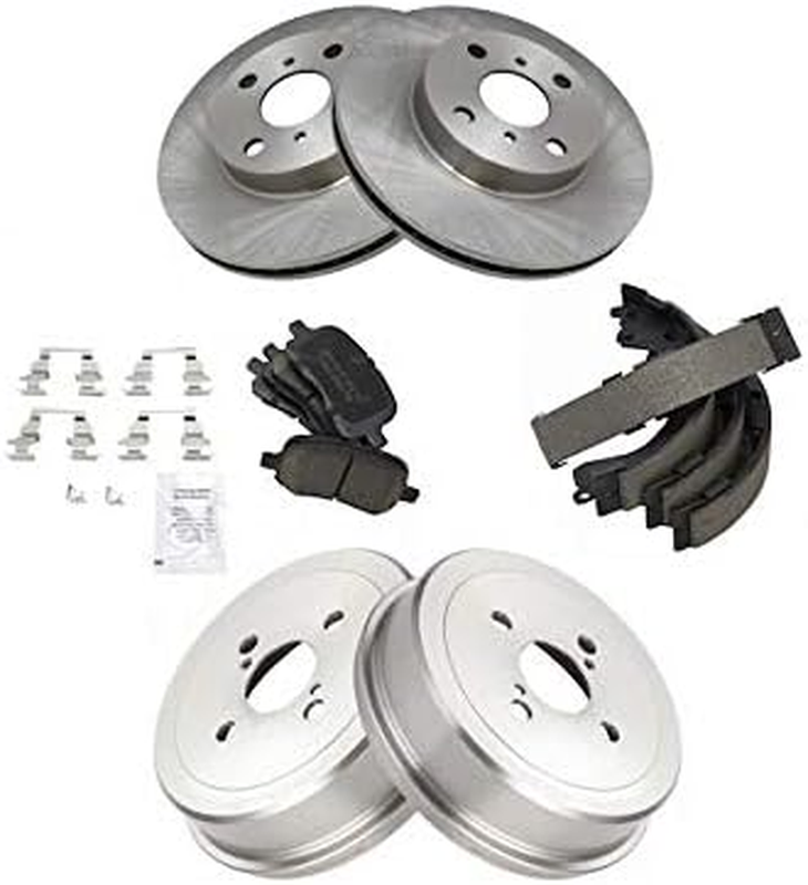 Front Rear Ceramic Brake Pad Rotor Shoe Drum for 1998-2002 Toyota Corolla