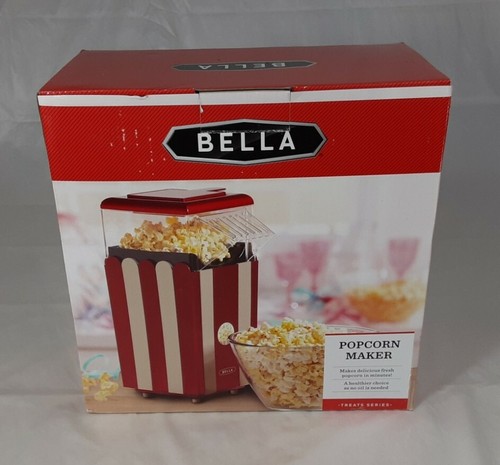 Popcorn Popper Maker By Bella Red White Striped Brand New