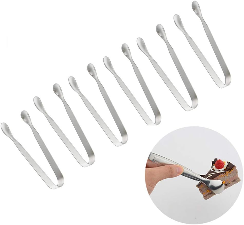 Sugar Tongs Set of 6, Food Grade Premium Stainless Steel Ice Tongs, Small Kitche