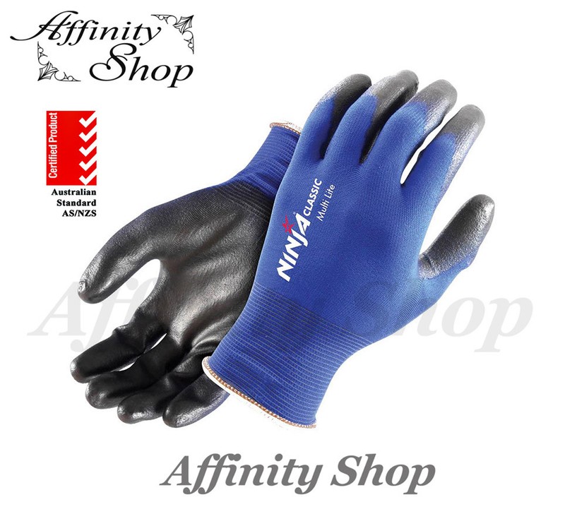 2x Ninja Lite Work Gloves P4003 Ultra Thin Ninja Glove Synthetic Nitrile As/Nzs