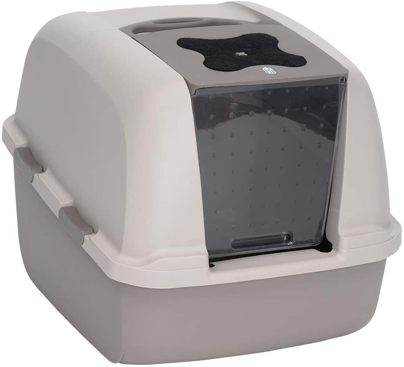 Catit Jumbo Hooded Cat Litter Pan - Warm Gray