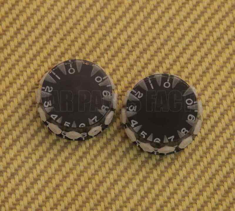 Pk-kn021 (2) Black Metric 1-10 Speed Knobs 6mm W/ Plastic Grips Guitar/bass