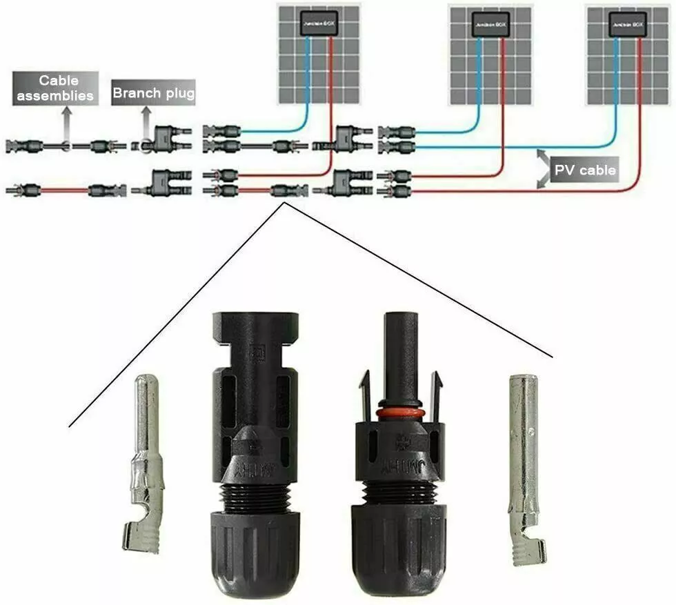 10/20/50/100/200 Pairs Male Female Solar Cable Connectors For DIY Solar Panel US