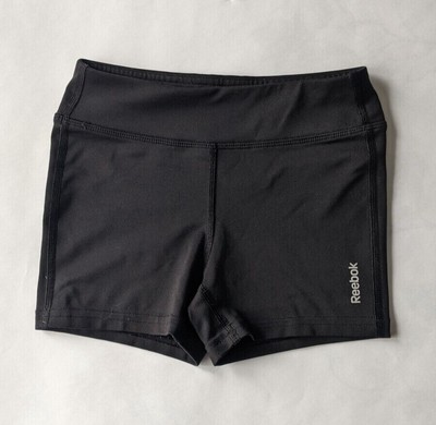 reebok girls s xs black athletic compression Spandex shorts speedwick