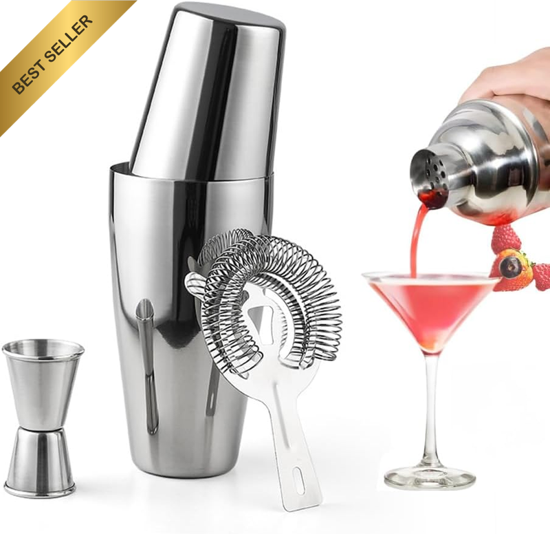 Boston Cocktail Shaker Set – Professional Stainless Steel Bartender Kit – Bar To