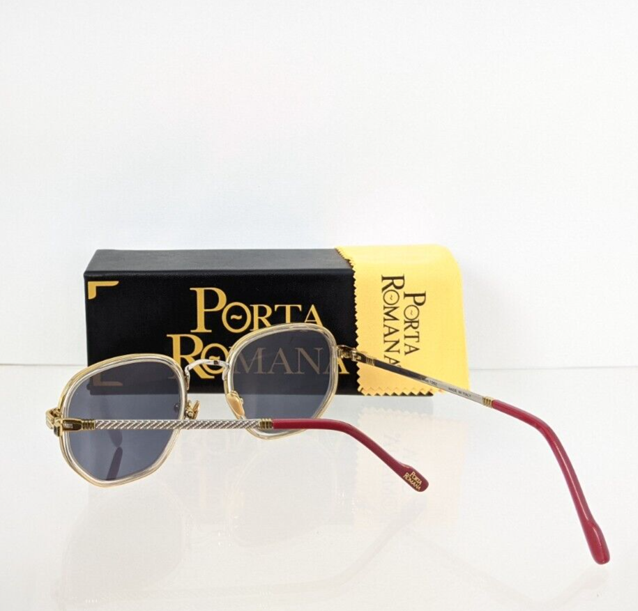 Pre-owned Porta Romana Authentic  Sunglasses Mod 1262 Col 100gf Gold Plated Vintage In Blue
