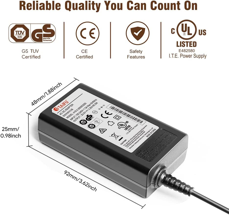 TAIFU 20V 65W AC Adapter Charger for Jackery Portable Power Station Explorer 16