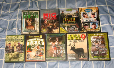 Lot of 9 Vintage DEER HUNTING Dvds PRIMOS MUZZY WESTLAKE MOSSY OAK KNIGHT & HALE