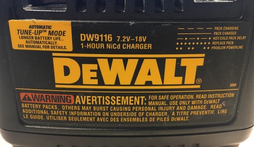 DEWALT DW9116 7.2V-18V 1-Hour NiCd Charger