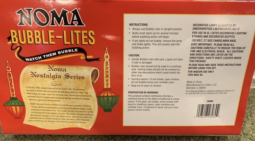 NOMA CHRISTMAS BUBBLE LITES- NOSTALGIA SERIES - NEW IN BOX Look