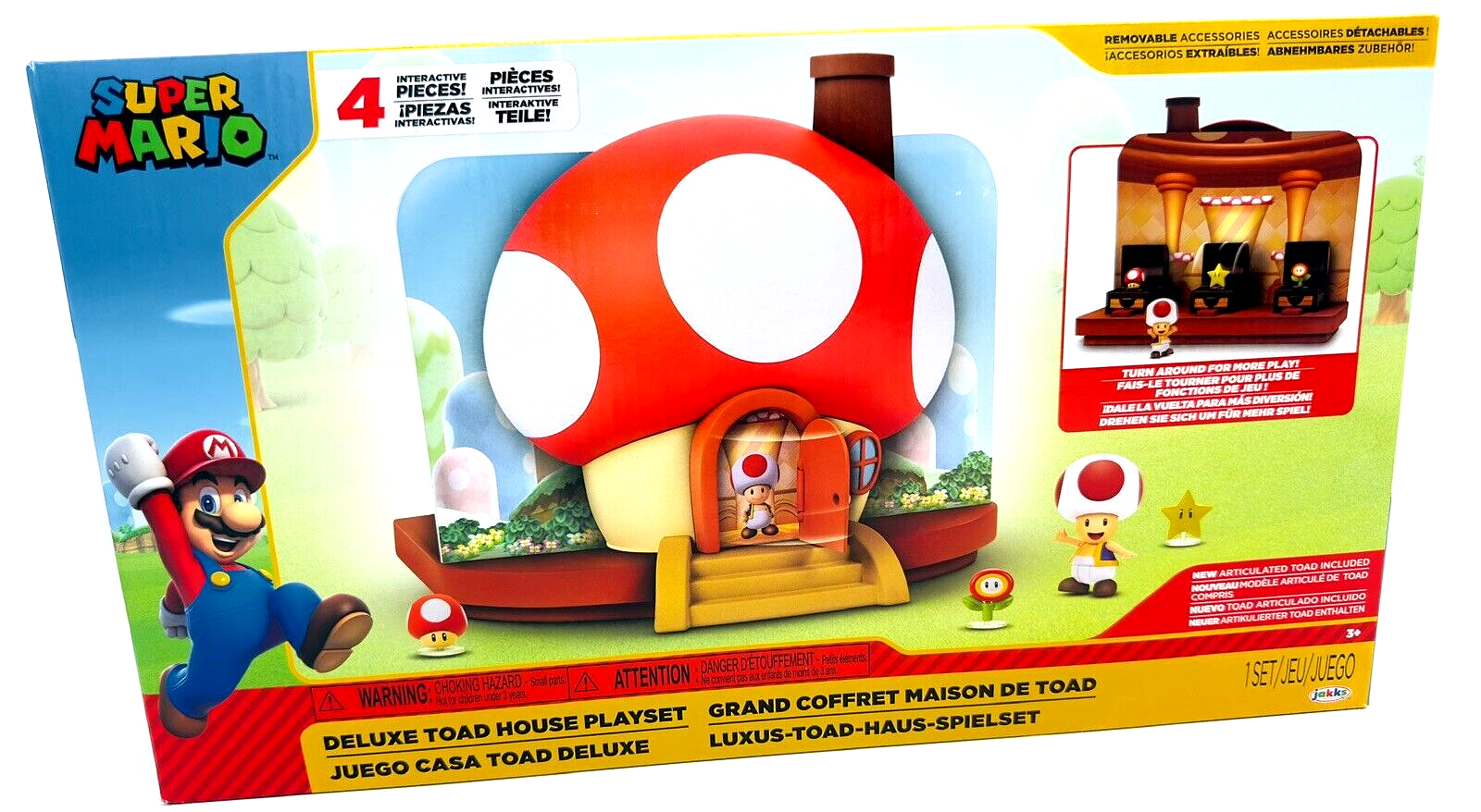 World of Nintendo Super Mario Deluxe Toad House Playset w