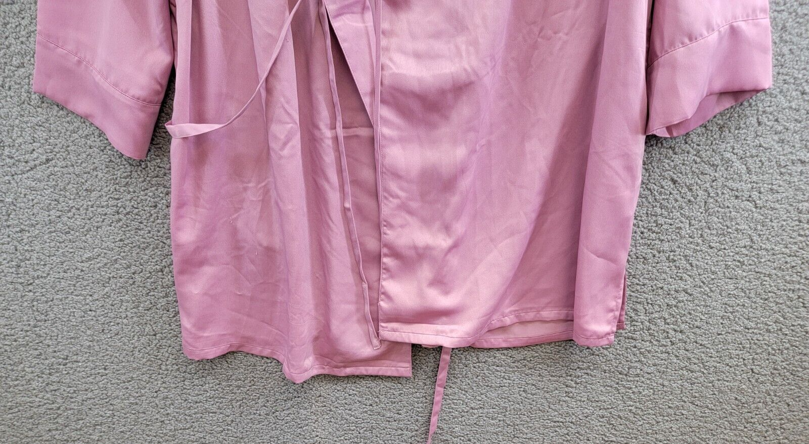State of Day Crepe de Chine Self-Tie Robe Women's XL Mauve Orchid Long Sleeve - Picture 4 of 16