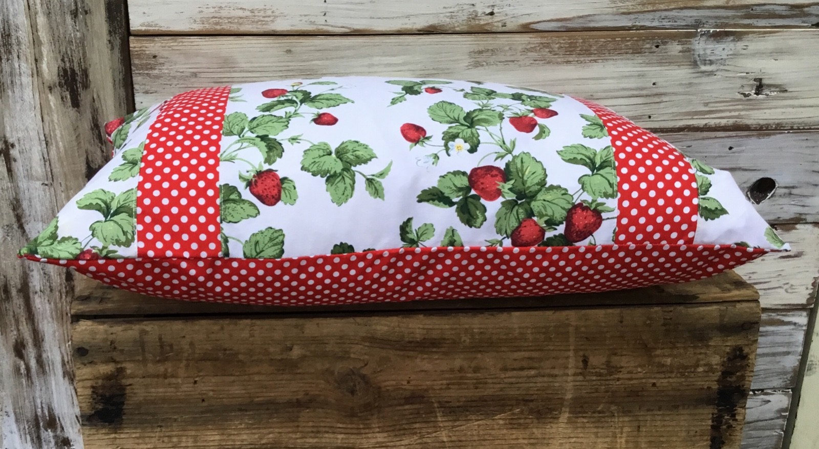 Vintage strawberry  tablecloth pillow cover