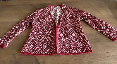 Winding River Jacket Women's Large Red White Reverse Soft Blazer