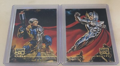 1996 Marvel Masterpieces #55 & #56 Cable Stryfe Duels NM/MT